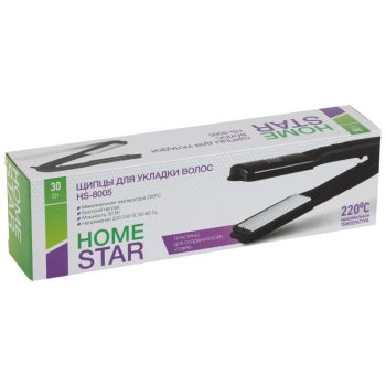 Щипцы для волос Homestar HS-8005 30Вт алюминиевые пластины, чёрный (1/12)