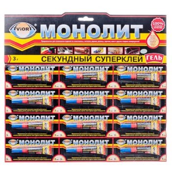 Монолит Суперклей-Гель 3гр карта 12хBl (12/288)*