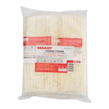 Клеевые стержни d= 7.4мм 200мм прозрачные 1кг Rexant (1)