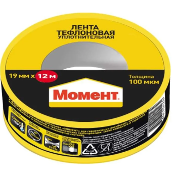 Тефлоновая лента (ФУМ) Момент 19мм х 12м белый шоу-бокс (400)