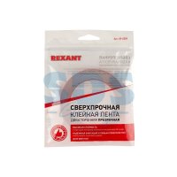 Лента двусторонняя акриловая 9мм х 5м прозрачный Rexant (270)