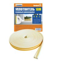 Уплотнитель резиновый самоклеящийся профильD 10м белый 4WALLS (30)