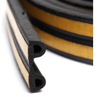 Уплотнитель резиновый самоклеящийся профильP 10м черный 4WALLS (30)