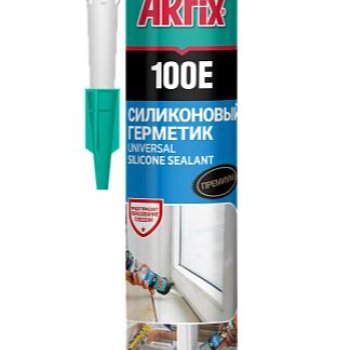 Герметик силиконовый Akfix 100Е 280мл универсальный белый туба (24)