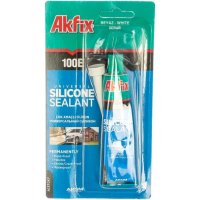 Герметик силиконовый Akfix 100Е 50мл универсальный белый туба 1хBL (12)