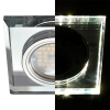 Ecola MR16 LD1651 GU5.3 Glass Стекло с подсветкой Квадрат скошенный край Хром / Хром 25x90x90 (кd74)