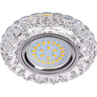 Светильник Ecola MR16 LD7009 GU5.3 встр. искристый с подсветкой "Кристалл" Прозрачный / Хром 30x95