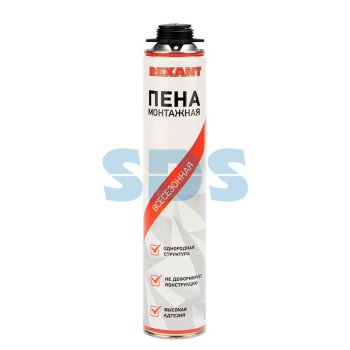 Пена монтажная пистолетная Rexant 580г 50л всесезонная (12)