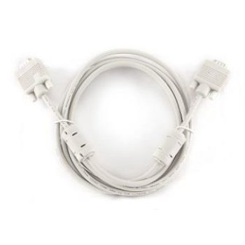 Кабель VGA - VGA 3 метра, двойной экран, ферритовые кольца, Cablexpert, серый (1/40)