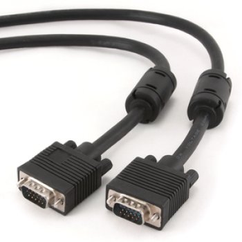 Кабель VGA - VGA 3 метра, двойной экран, ферритовые кольца, Cablexpert, чёрный (1/40)