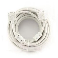 Кабель VGA - VGA 15 метров, двойной экран, ферритовые кольца, Cablexpert, серый (16)