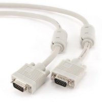 Кабель VGA 15М-15M 20 м, тройной экран, Gembird, серый (1/10)