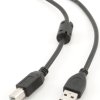 Кабель USB AM-BM 1.8 м Cablexpert PRO, двойное экранирование, ферритовое кольцо, черный, пакет (1/200)