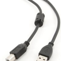 Кабель USB AM-BM 1.8 м Cablexpert PRO, двойное экранирование, ферритовое кольцо, черный, пакет (1/200)