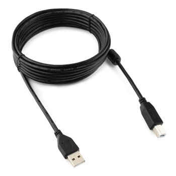 Кабель USB AM-BM 4.5 метра Cablexpert PRO, двойное экранирование, ферритовое кольцо, черный, пакет (1/100)
