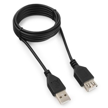 Удлинитель USB AM - AF 1.8 м, Гарнизон, черный (1/200)