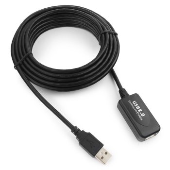 Удлинитель USB AM-AF 4.8м активный Cablexpert черный
