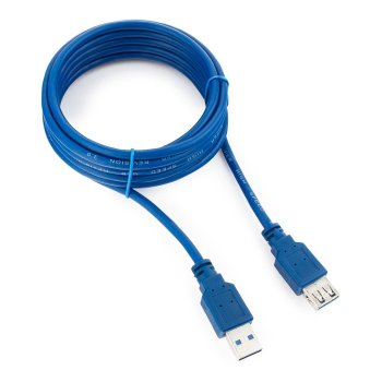 Удлинитель USB 3.0 AM - AF 3 м, PRO, позолоченные контакты, Gembird, синий (1/100)