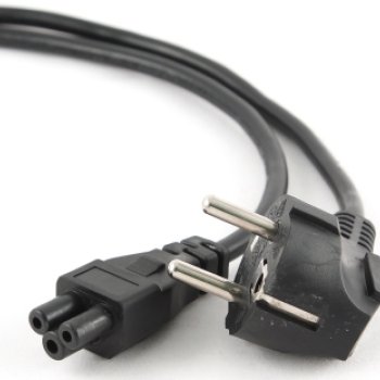 Кабель питания для ноутбуков 1.8 м, 10A, 3-pin EURO, с заземлением, Cablexpert, чёрный, пакет (1/100)