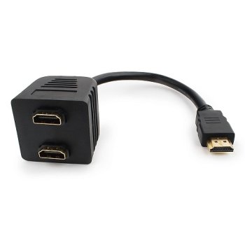 Разветвитель HDMI Cablexpert HD19F/2x19F 1комп->2монитора, 20см пассивный Full-HD (1/50)