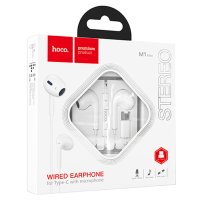 Гарнитура вкладыши Hoco M1 Max 1.2м TypeC белый коробка (1/32/192) (есть ограничения по совместимости!)