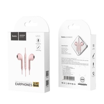 Гарнитура вкладыши Hoco M55 розовый коробка (1/31/310)