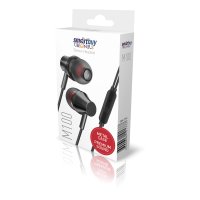 Гарнитура вкладыши SmartBuy M100 металлический корпус, пульт, чёрный, коробка (1/60)