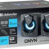Колонки 2.0 Defender ONYX 2x3Вт, LED-подсветка, USB, компактные, чёрный (1/50)