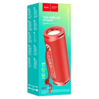 Колонка портативная Bluetooth Hoco HC9 10Вт аккумулятор 1800мАч FM/MP3(microSD/USB)/AUX/TWS/LED/степень защиты от влаги IPX4 красный (1/5/40)