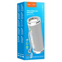 Колонка портативная Bluetooth Hoco HC9 10Вт аккумулятор 1800мАч FM/MP3(microSD/USB)/AUX/TWS/LED/степень защиты от влаги IPX4 серый (1/5/40)