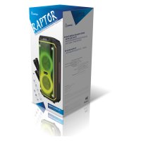 Колонка портативная Bluetooth SmartBuy 5760 RAPTOR, 100Вт, аккумулятор 4500мАч, FM/MP3(microSD/USB)/AUX/TWS/2 микрофона/ПДУ/управляемая RGB-подсветка, чёрный (1)