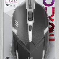 Мышь Defender Hit MB-550 4кн 500/800/1000/1600 dpi, 7цветов подсветки, чёрный (1/40)