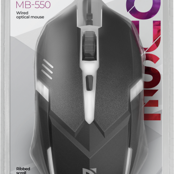 Мышь Defender Hit MB-550 4кн 500/800/1000/1600 dpi, 7цветов подсветки, чёрный (1/40)
