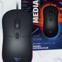 Мышь Perfeo Media 4кн, GAME DESIGN, 4-цветная LED-подсветка, 800-1200-1600-2400dpi, чёрный (1/100)