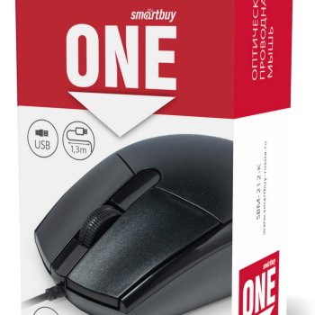 Мышь SmartBuy 212 One 3кн 1000dpi черный (1/100)