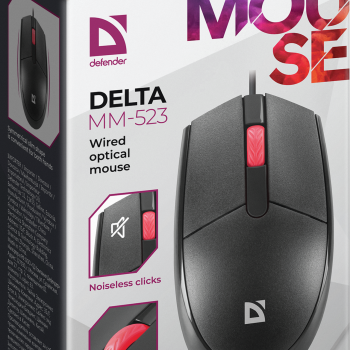 Мышь бесшумная Defender Delta MM-523 3кн 1000dpi чёрный (1/40)