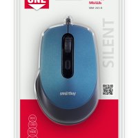 Мышь бесшумная Smartbuy 265 One 4кн 800/1200/1600/2400dpi синий (1/40)