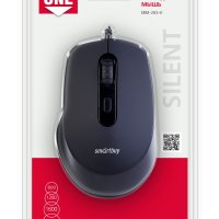 Мышь бесшумная Smartbuy 265 One 3кн 800/1200/1600/2400dpi черный (1/40)