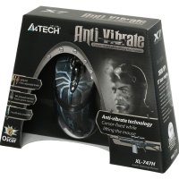 Мышь A4TECH XL-747H Oscar Editor, 7 кнопок, 400/800/1200/1600/2000/3600 dpi, лазерная, игровая, голубой/рисунок (1/20)