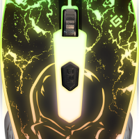 Мышь игровая Defender Overmatch GM-069, 6кн,  800/1200/1600/2400 DPI, переливающаяся подсветка, чёрный (1/40)