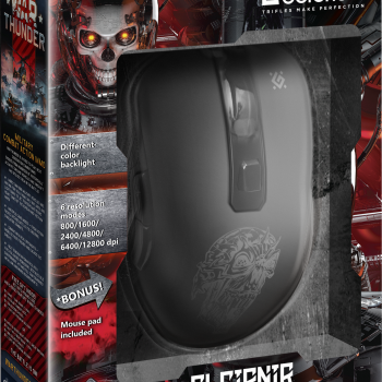 Мышь игровая Defender Sleipnir GM-927 6кн, 800-12800dpi, радужная подсветка, коврик 220*180*3мм в комплекте, чёрный (1/40)