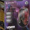 Мышь игровая Defender Venom GM-640L, 8кн, 1200/2400/4800/7200 DPI, переливающаяся подсветка, чёрный (1/40)