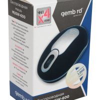 Мышь Gembird 600 3кн, 1200dpi, чёрный, беспроводная, батарейки в комплекте (1/100)