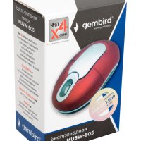 Мышь Gembird 605 3кн, 1200dpi, красный, беспроводная, батарейки в комплекте (1/100)
