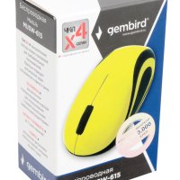 Мышь Gembird 615 3кн, 1200dpi, жёлтый, беспроводная, батарейка в комплекте (1/100)