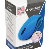 Мышь Gembird 620 3кн, 1200dpi, синий, беспроводная, батарейка в комплекте (1/100)