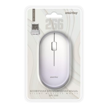 Мышь SmartBuy 266AG 3кн 1200dpi белый градиент, беспроводная (1/40)