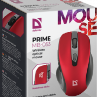 Мышь Defender бесшумная Prime MB-053 6кн, 800/1200/1600 dpi, красный, беспроводная (1/40)