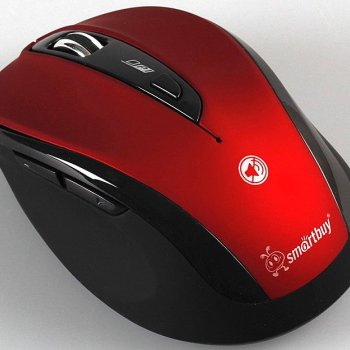 Мышь беспроводная бесшумная SmartBuy 612AG 5кн 1000/1500/2000dpi подсветка крас/чер
