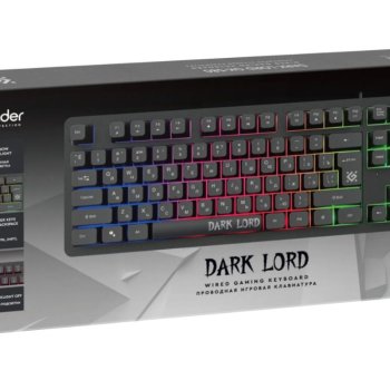 Клавиатура Defender игровая Dark Lord GK-580 RU, радужная подсветка, USB, чёрный (1/20)
